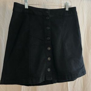 Mudd stretchy black denim button up skirt